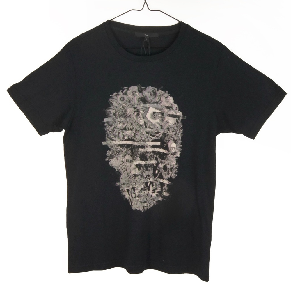 NWT 5cm Japan Rare Abstract Skull Graphic Print Black Short Sleeve Shirt